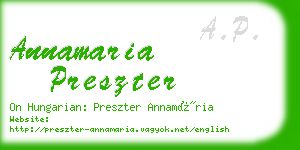 annamaria preszter business card